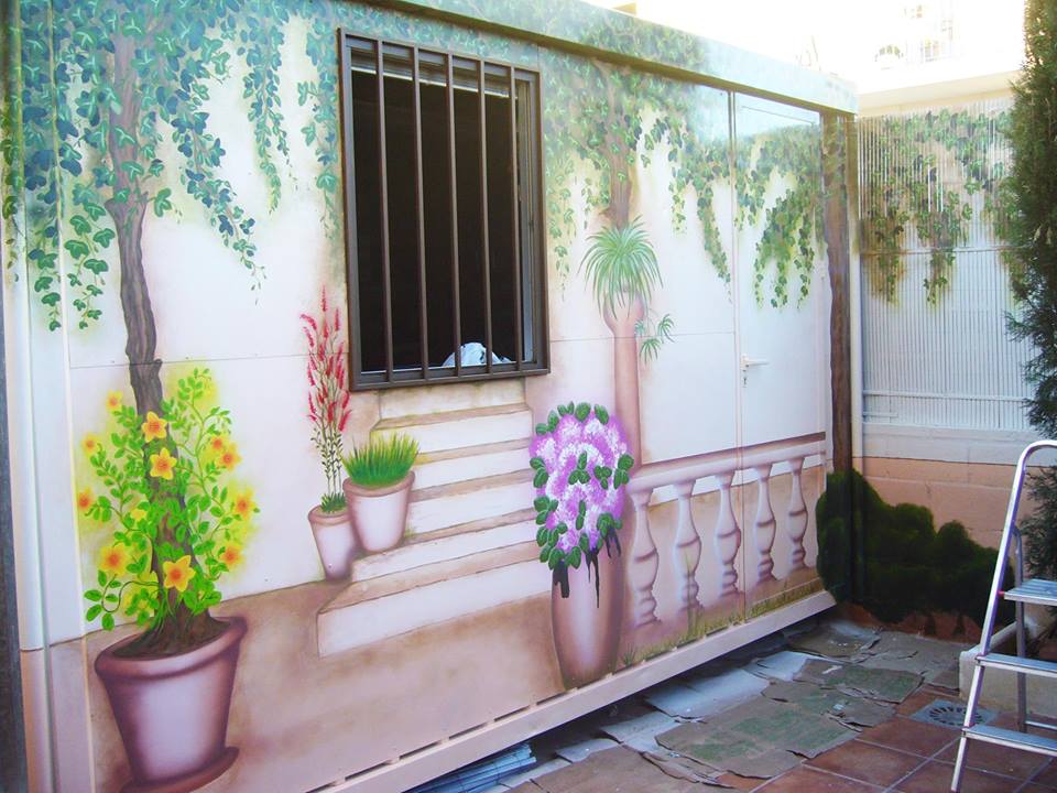 Pintar una mural en la pared de la terraza