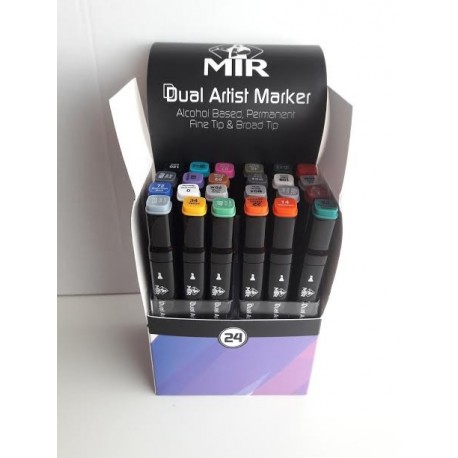Rotuladores permanentes de colores Mir Set 24 colores