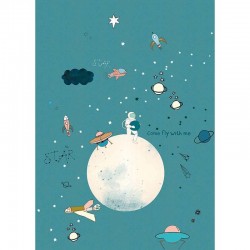 Mural Decorativo Planeta, astronauta, cohetes ref. 557442