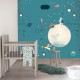 Mural Decorativo Planeta, astronauta, cohetes ref. 557442