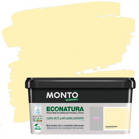 Pintura ecológica Econatura mate monocapa Amarillo Pollito 4L.