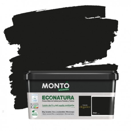 Pintura ecológica Econatura Negro mate monocapa 4L.